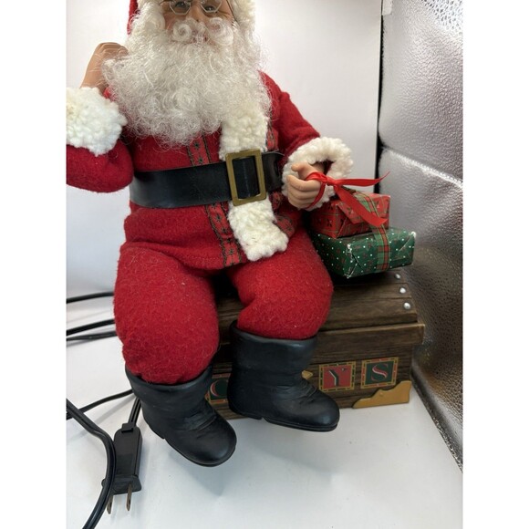 Vtg Animated Santa Claus Holiday Creations Movement Toy Chest Christmas Decor - Picture 3 of 7